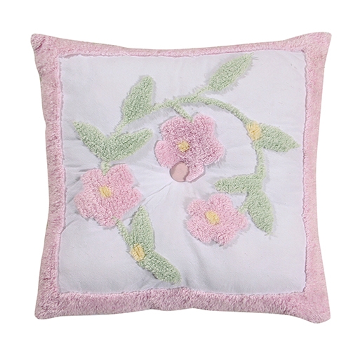 Picture of Better Trends PWBF18SRO Better Trends Bloomfield Collection 100% Cotton 18&apos; Square Cushion in Rose