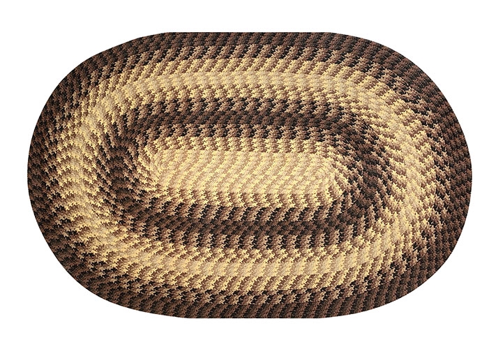 Picture of Better Trends BRHR23CH Better Trends Heritage Collection 100% Polypropylene 24&apos; x 36&apos; Oval Braided Rug in Chocolate