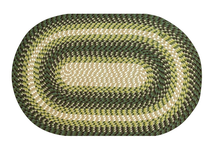 Picture of Better Trends BRHR23HU Better Trends Heritage Collection 100% Polypropylene 24&apos; x 36&apos; Oval Braided Rug in Hunter