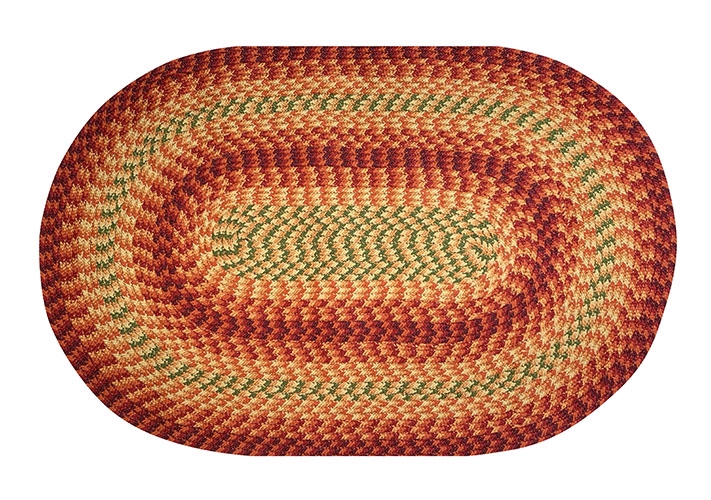 Picture of Better Trends BRHR23RU Better Trends Heritage Collection 100% Polypropylene 24&apos; x 36&apos; Oval Braided Rug in Rust