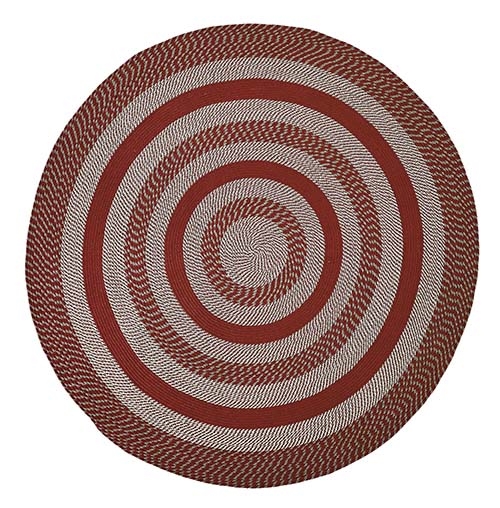 Picture of Better Trends BRNE8RBR Better Trends Newport Collection 100% Polypropylene 96&apos; Round Braided Rug in Barn Red