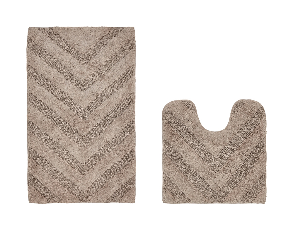 BAHG2PC2021SD  Hugo Collection 100% Cotton 2 Piece Set (20' x 20' | 21' x 34') Bath Rug Set in Sand -  Better Trends