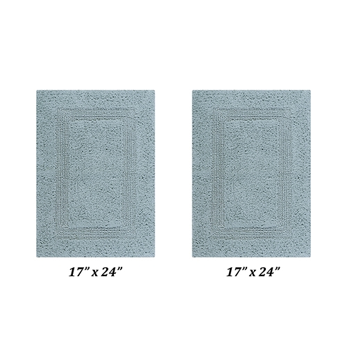 BALU2PC1724BL  Lux Collection 100% Cotton 2 Piece Set (17' x 24' | 17' x 24') Bath Rug Set in Blue -  Better Trends