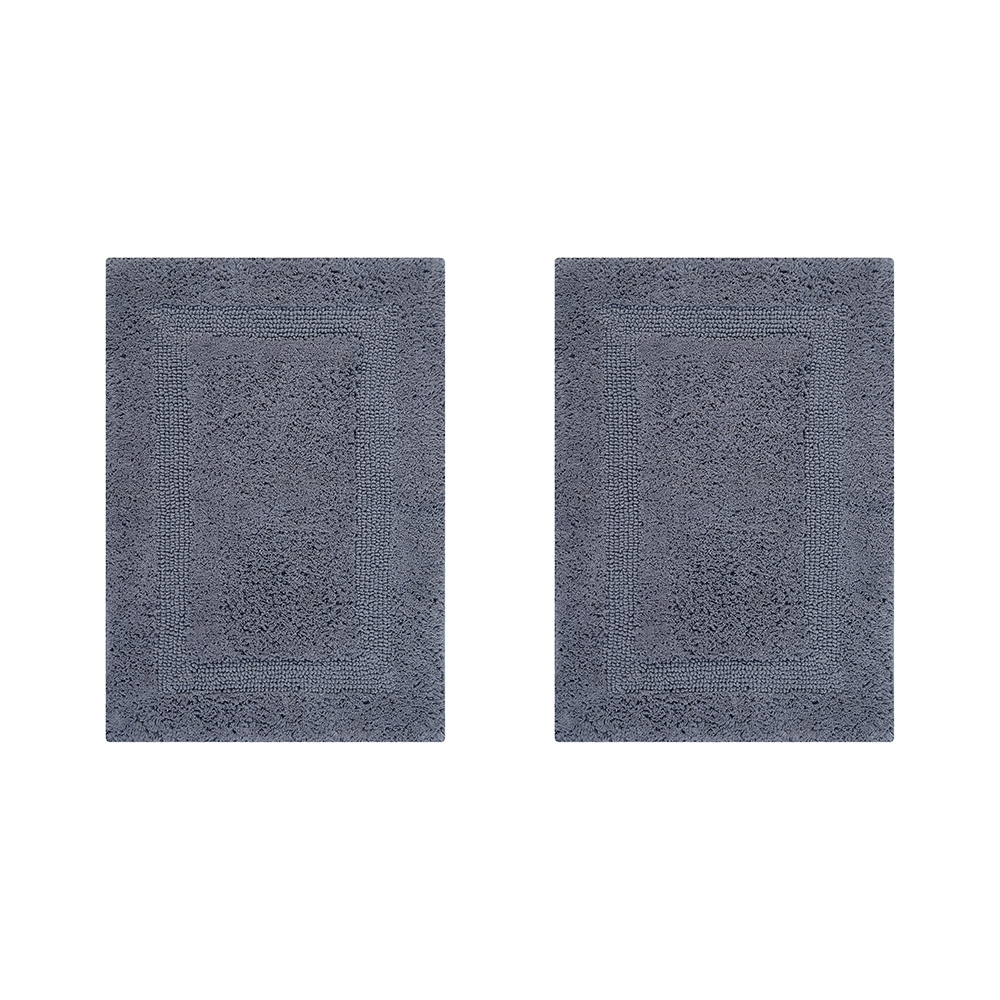 BALU2PC1724GRY  Lux Collection 100% Cotton 2 Piece Set (17' x 24' | 17' x 24') Bath Rug Set in Gray -  Better Trends