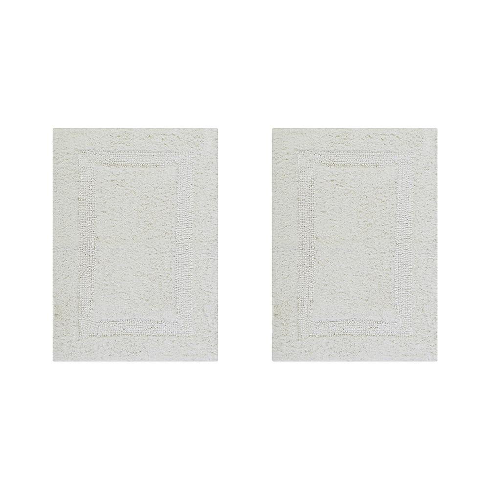 BALU2PC1724NA  Lux Collection 100% Cotton 2 Piece Set (17' x 24' | 17' x 24') Bath Rug Set in Ivory -  Better Trends