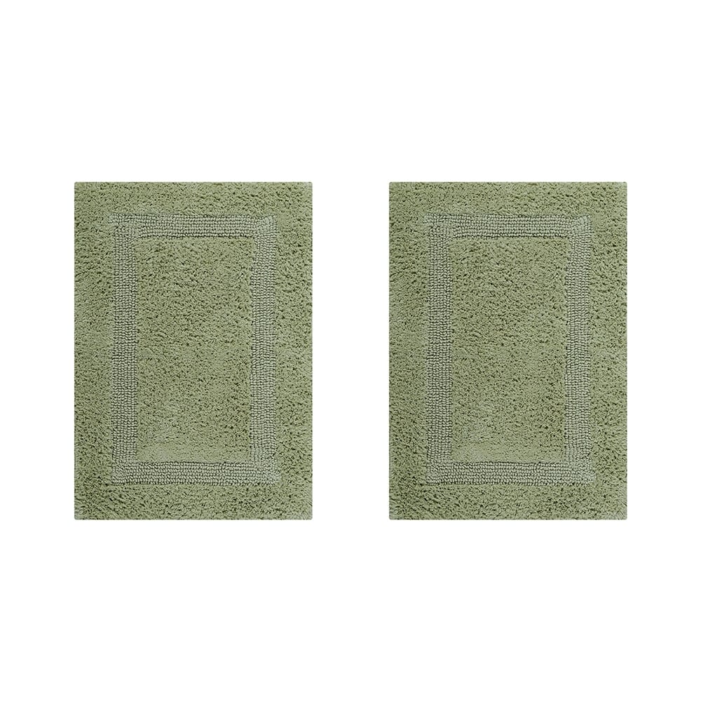 BALU2PC1724SA  Lux Collection 100% Cotton 2 Piece Set (17' x 24' | 17' x 24') Bath Rug Set in Sage -  Better Trends