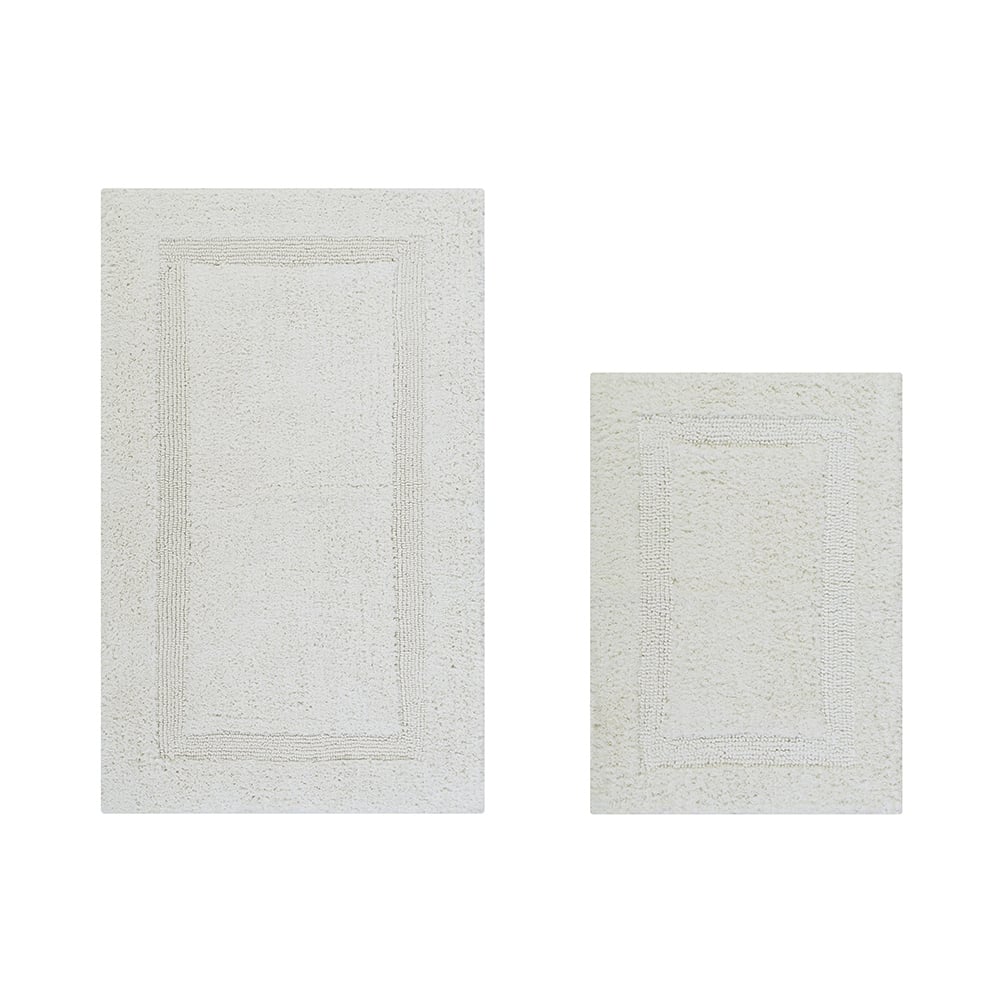 Lux Collection 100% Cotton 2 Piece Set (17' x 24' | 21' x 34') Bath Rug Set in Ivory -  Convenience Concepts, HI3686115