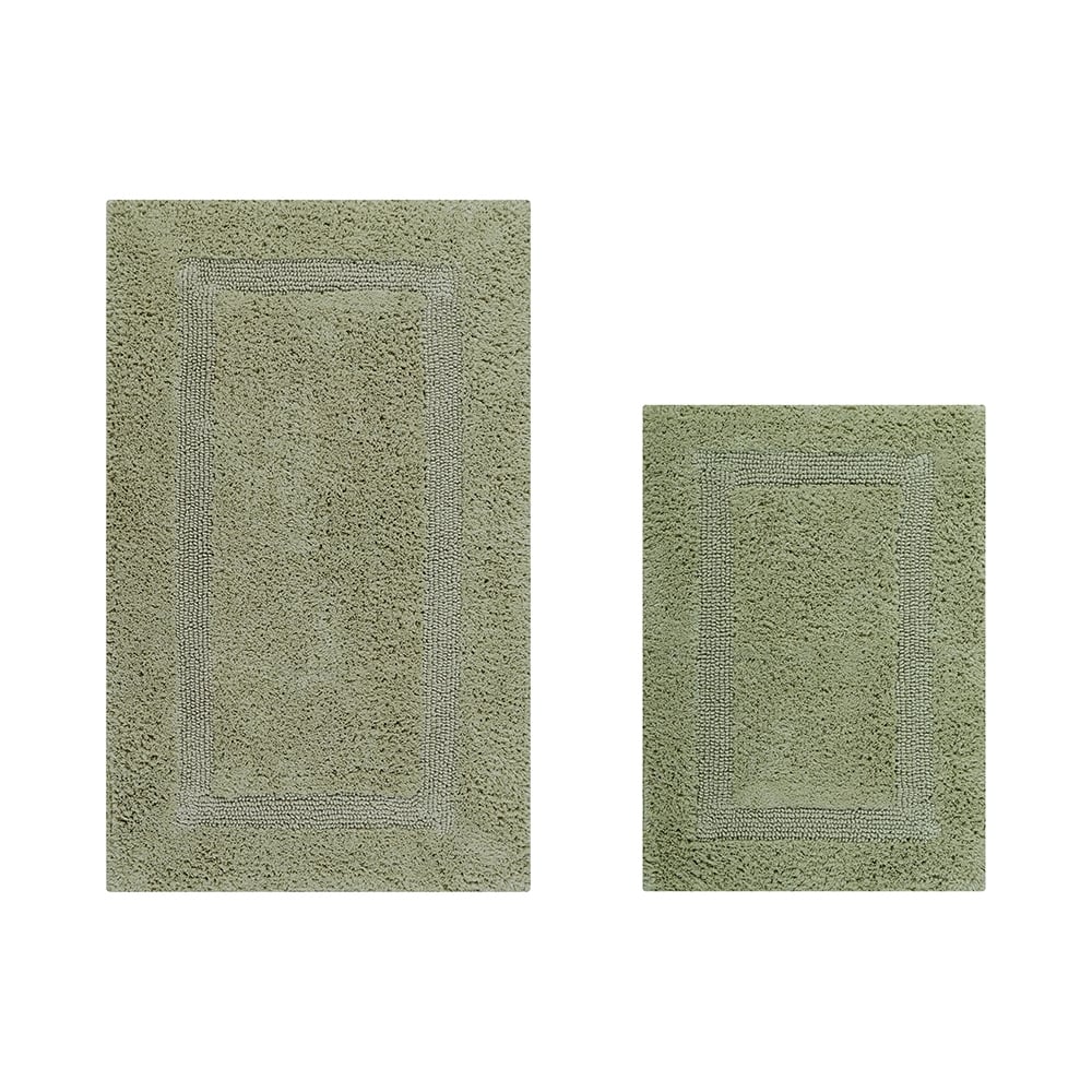 BALU2PC1721SA  Lux Collection 100% Cotton 2 Piece Set (17' x 24' | 21' x 34') Bath Rug Set in Sage -  Better Trends