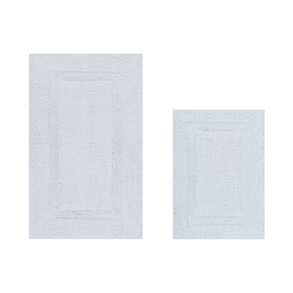 BALU2PC1721WH  Lux Collection 100% Cotton 2 Piece Set (17' x 24' | 21' x 34') Bath Rug Set in White -  Better Trends