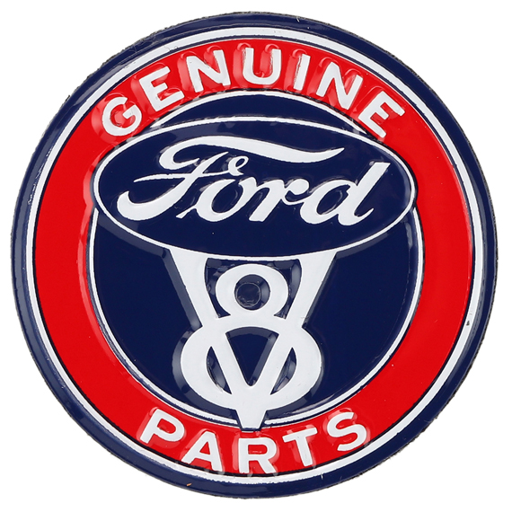 Picture of Ford 90146944-S V8 Genuine Parts Embossed Tin Magnet