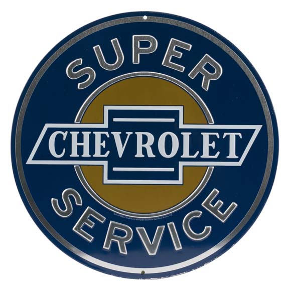Picture of Chevrolet 50074-S Super Service Embossed Tin Sign