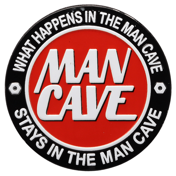 Picture of Open Road Brands 120031-S What Happens in the Man Cave Embossed Tin Magnet