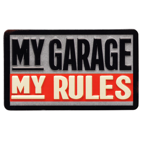 Picture of Open Road Brands 120033-S Garage Rules Embossed Tin Magnet