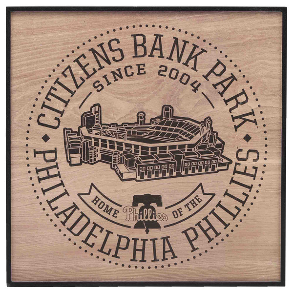 90188357-S MLB Philadelphia Phillies Citizens Bank Park Framed Wood Wall Decor -  Open Road Brands