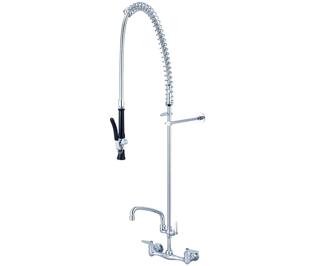 Picture of Central Brass 80047-ULE60-AD1 8 in. Two Handle Wallmount Pre-Rinse Faucet - Polished Chrome