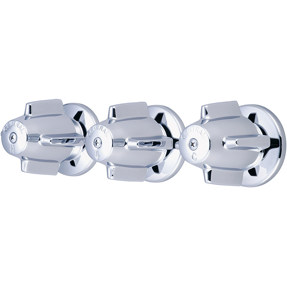 0850 Three Handle Valve Set - Polished Chrome