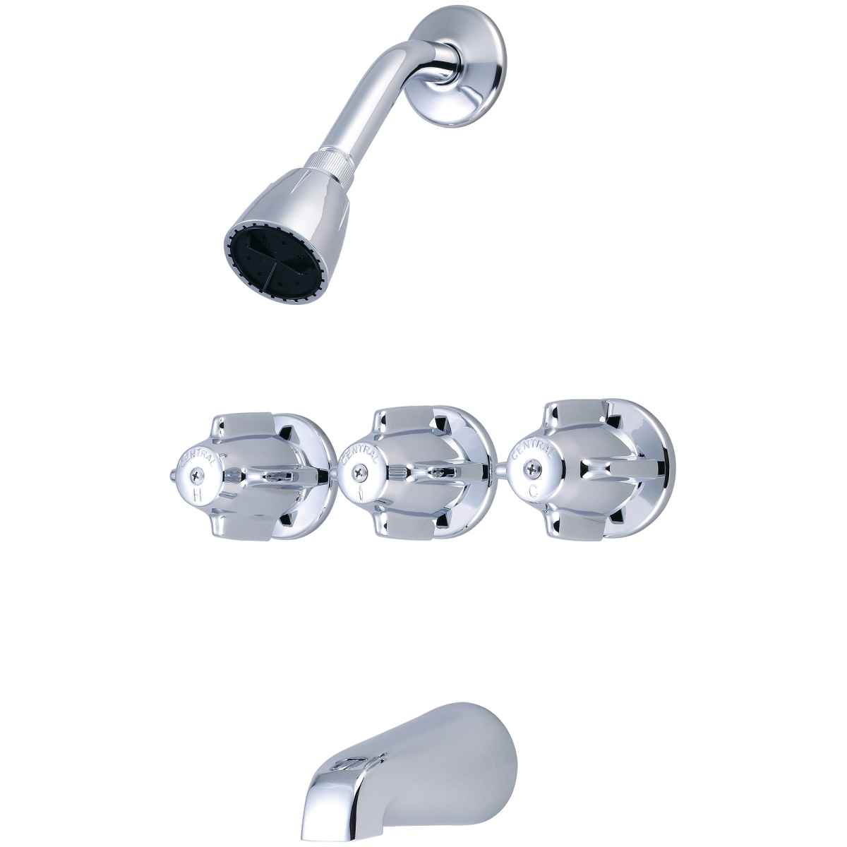 Picture of Central Brass 0868 Three Handle Tub & Shower Set - Polished Chrome