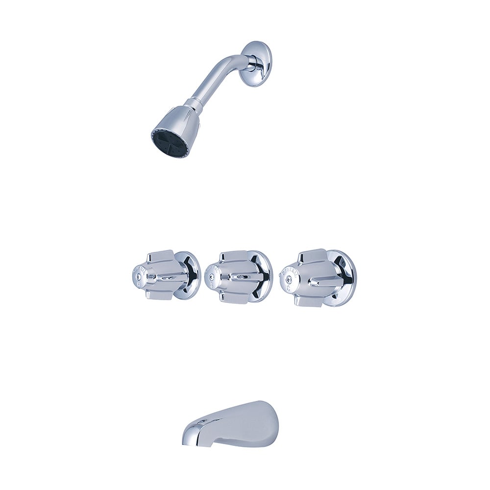 Picture of Central Brass 0971 Three Handle Tub & Shower Set - Polished Chrome