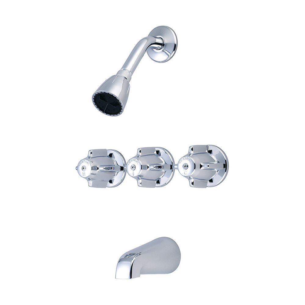 Picture of Central Brass 80868-Z Three Handle Tub & Shower Set - Polished Chrome