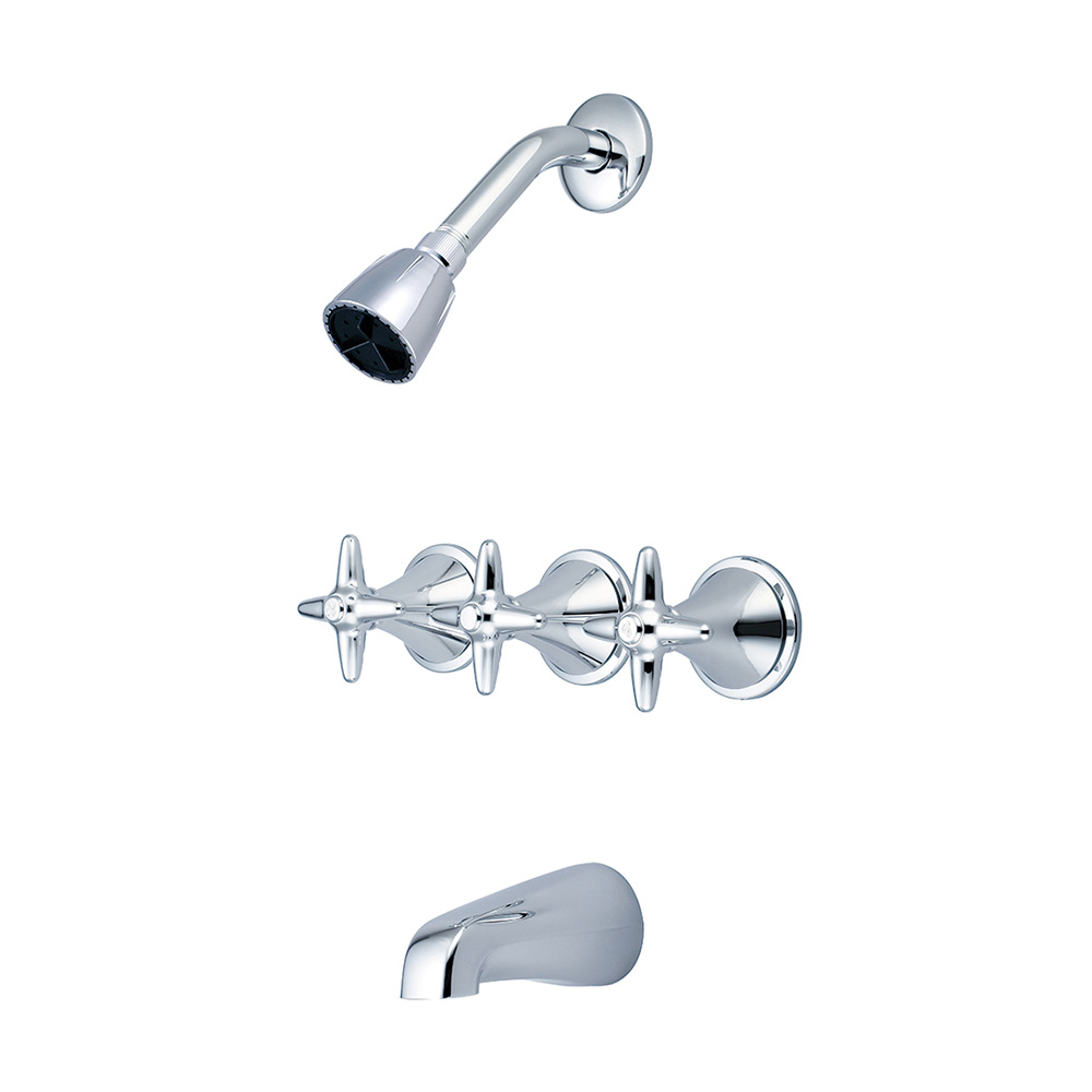 Picture of Central Brass 80868-C3 Three Handle Tub & Shower Set - Polished Chrome