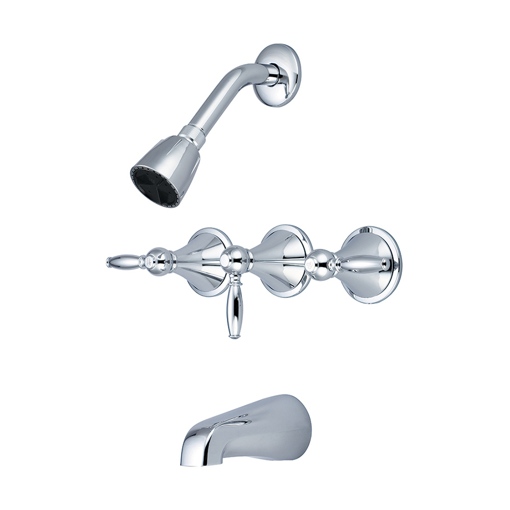Picture of Central Brass 80868-L3 Three Handle Tub & Shower Set - Polished Chrome