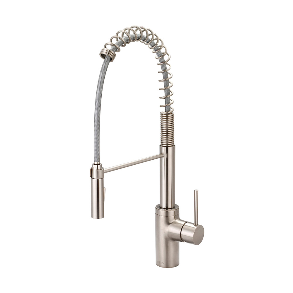 2MT270-BN Single Handle Pre-Rinse Spring Pull-Down Kitchen Faucet - Brushed Nickel -  MOTEGI