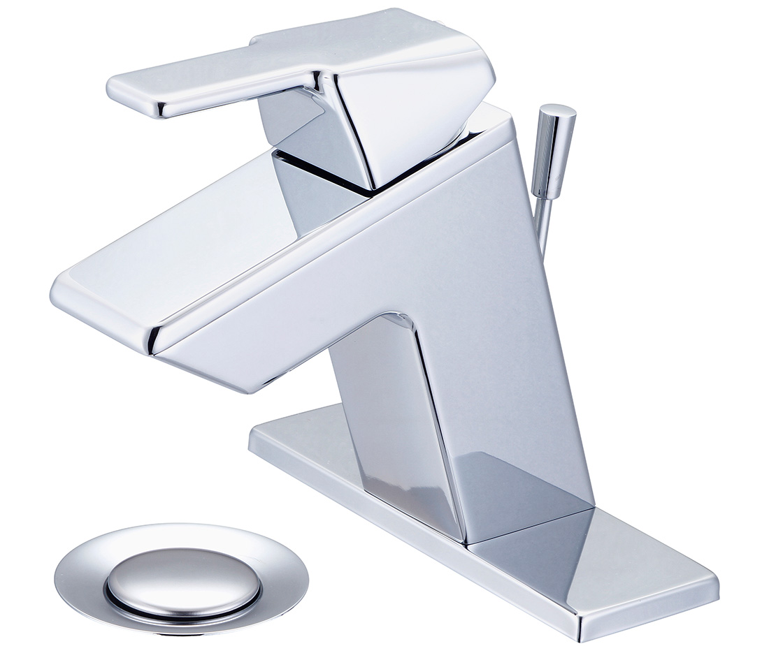 Single Handle Bathroom Faucet, Compression Hose, Centerset, Chrome