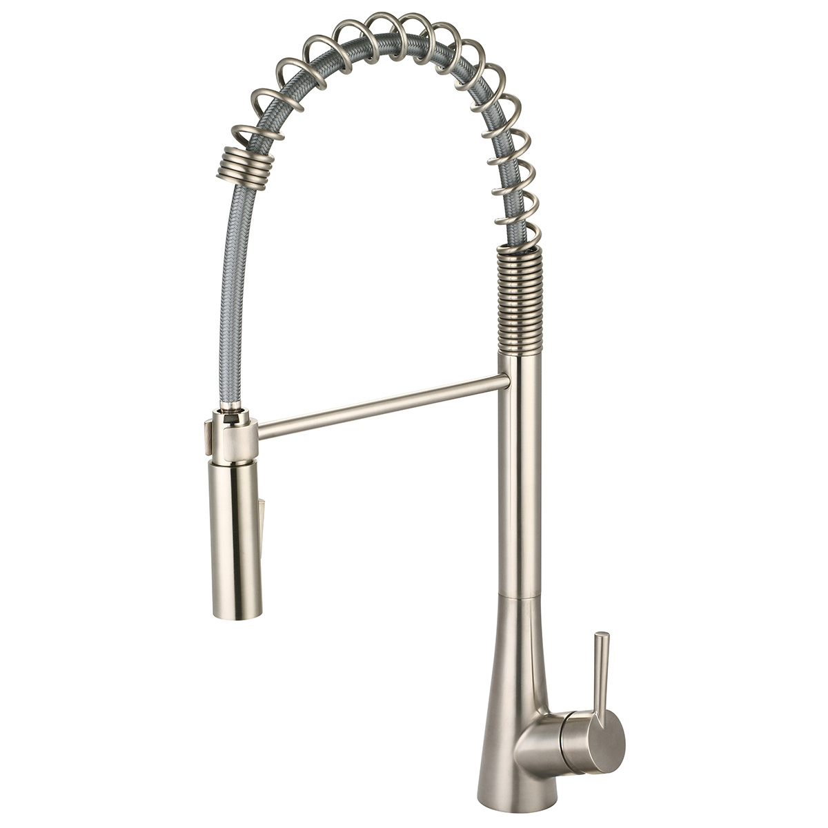 7.62 in. Single Handle Pre-Rinse Spring Pull-Down Kitchen Faucet - Brushed Nickel -  Canteen Cuisine, CA3686906