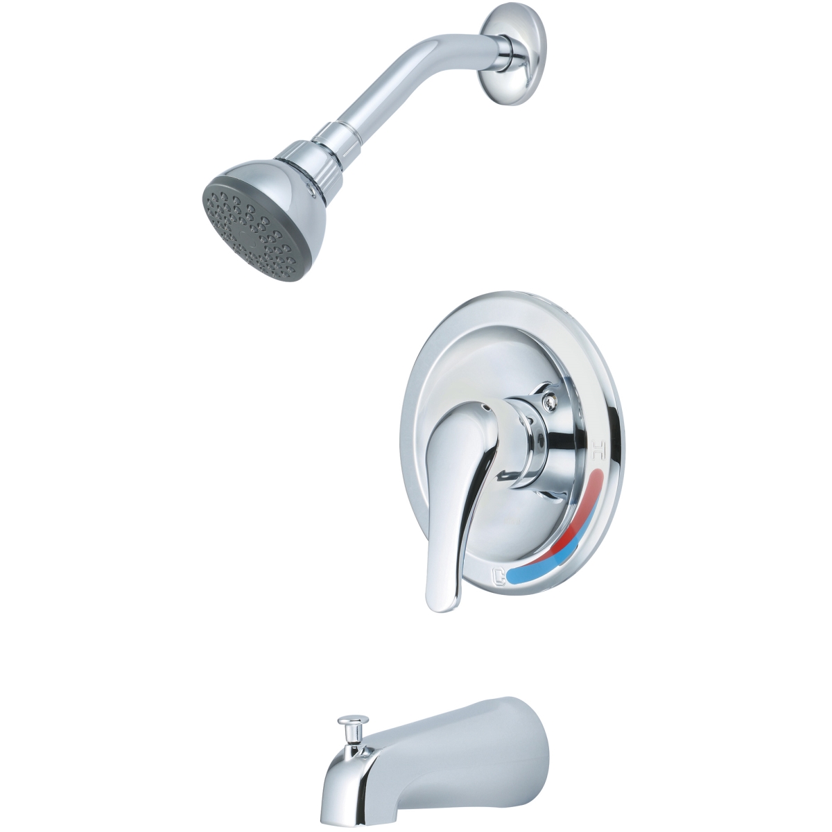 Single Handle Tub/Shower Trim Set, Wallmount, Polished Chrome