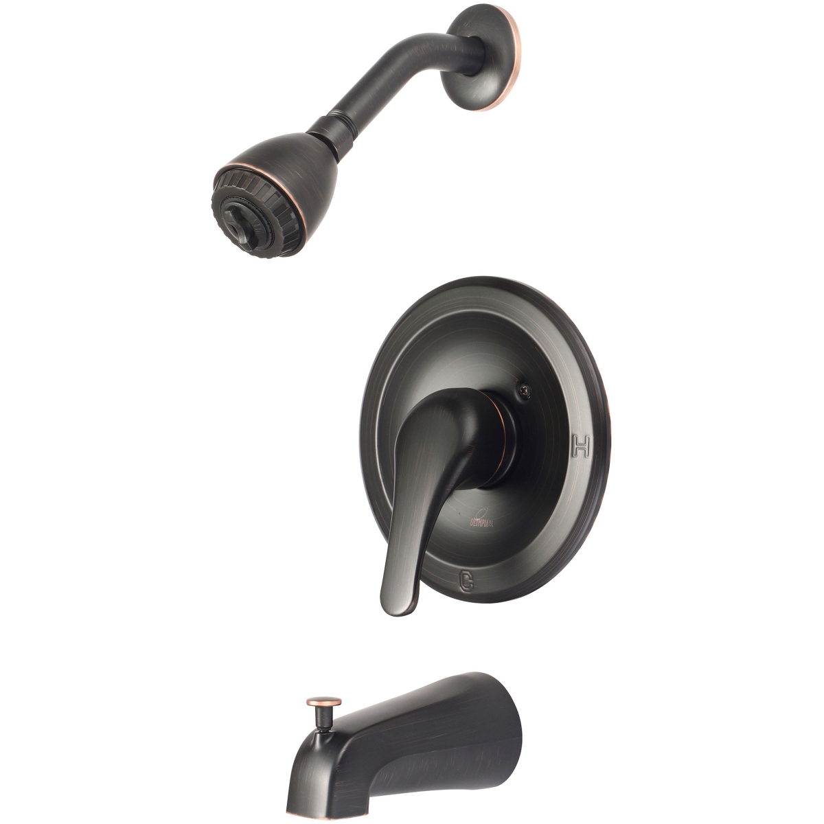 Single Handle Tub/Shower Trim Set, Wallmount, Moroccan Bronze, Handle Style: Lever