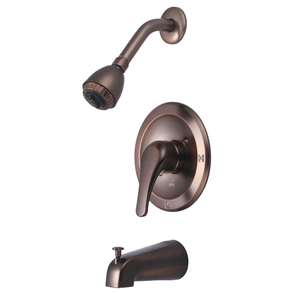 Single Handle Tub/Shower Trim Set, Wallmount, Oil Rubbed Bronze, Handle Style: Lever
