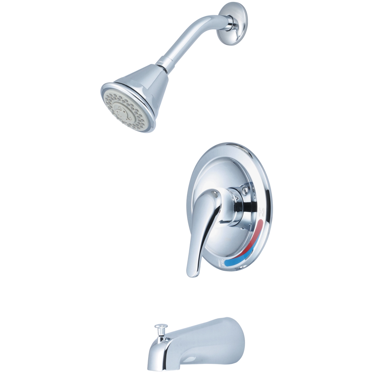 Single Handle Tub/Shower Trim Set, Wallmount, Polished Chrome