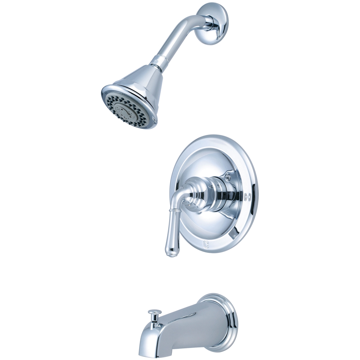 Single Handle Tub/Shower Trim Set, Wallmount, Polished Chrome