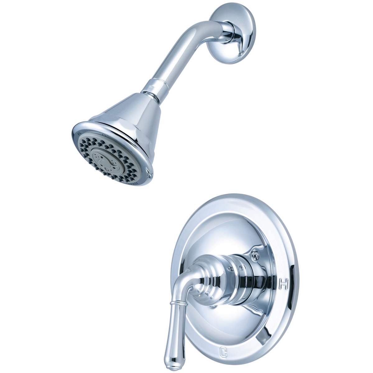 Single Handle Shower Trim Set, Wallmount, Polished Chrome, Style: Traditional
