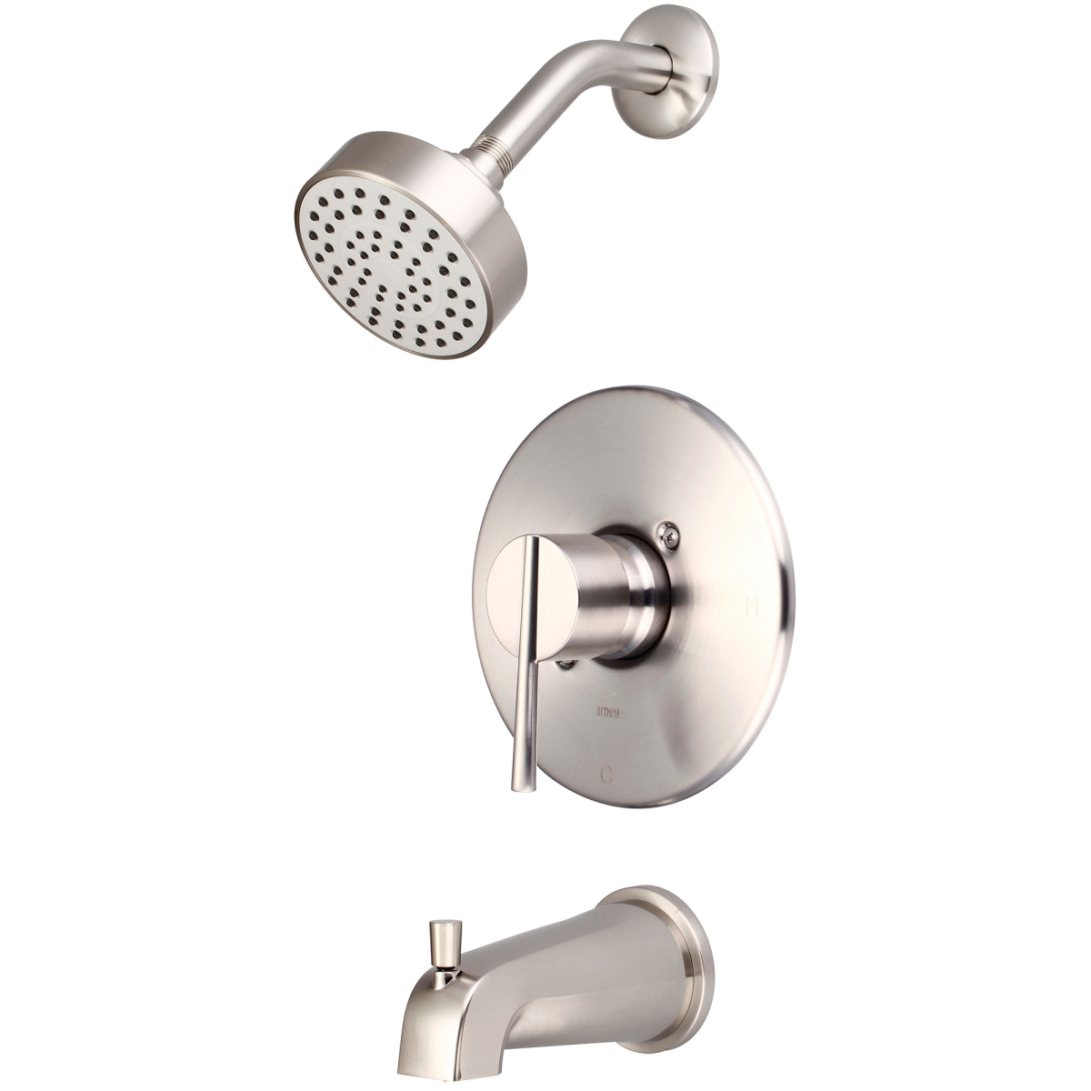 Single Handle Tub/Shower Trim Set, Wallmount, Brushed Nickel, Style: Transitional