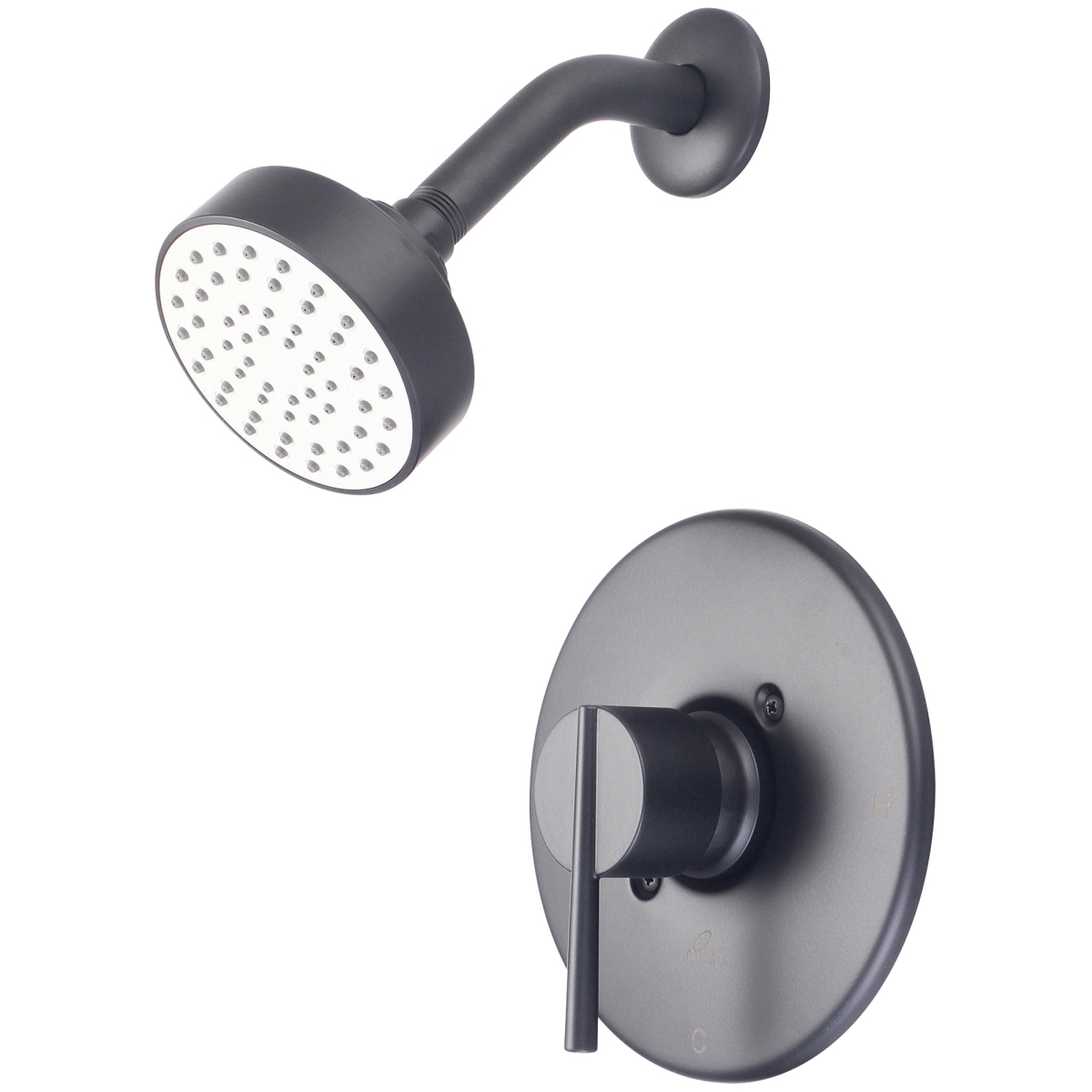 Single Handle Shower Trim Set, Wallmount, Matte Black, Handle Style: Lever