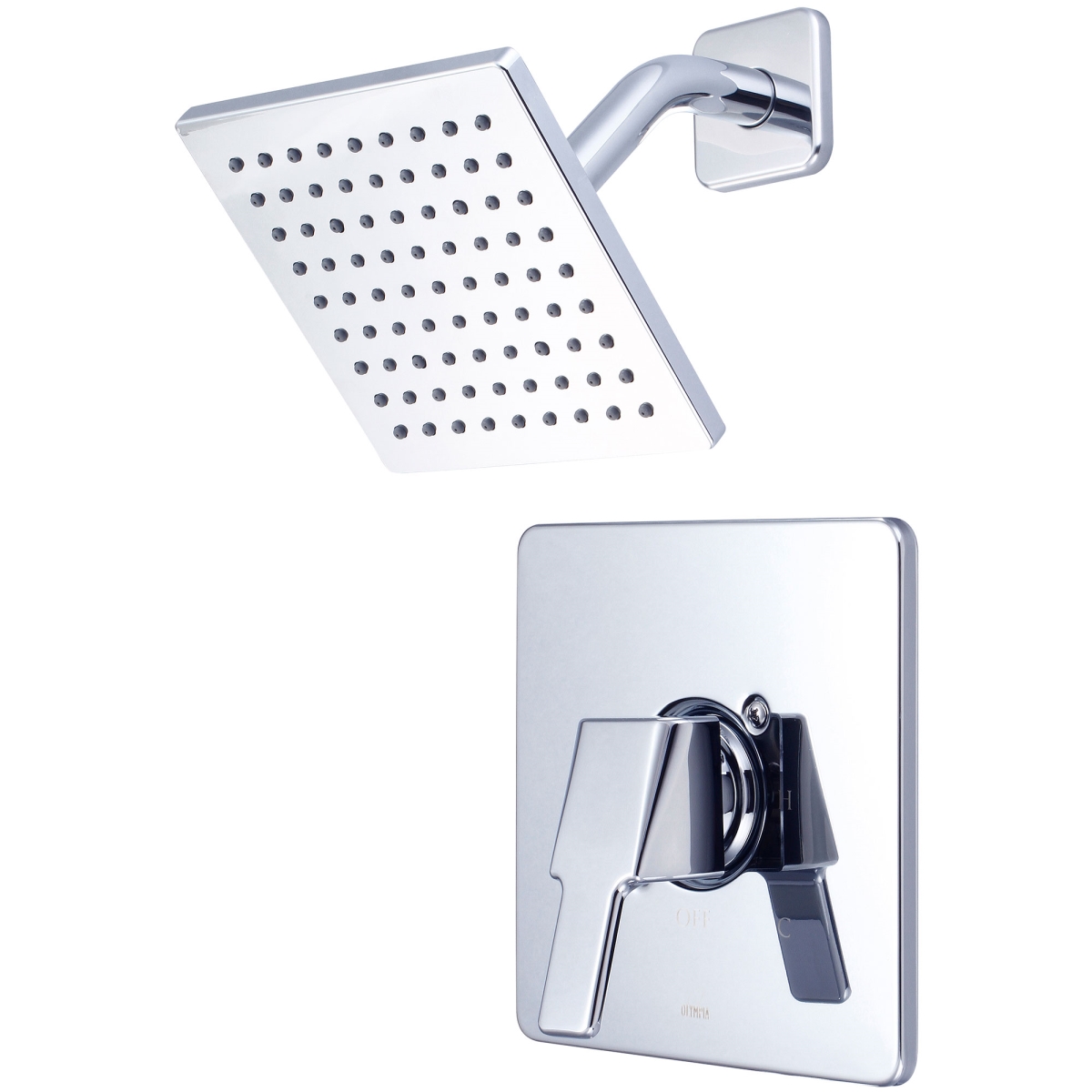 Single Handle Shower Trim Set, Wallmount, Polished Chrome, Style: Modern