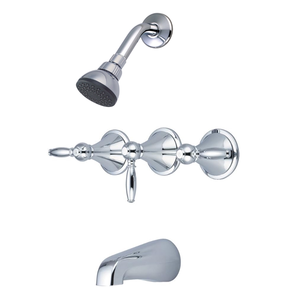 Picture of Central Brass TC-3-L3 Three Handle Tub & Shower Trim Kit&#44; Chrome