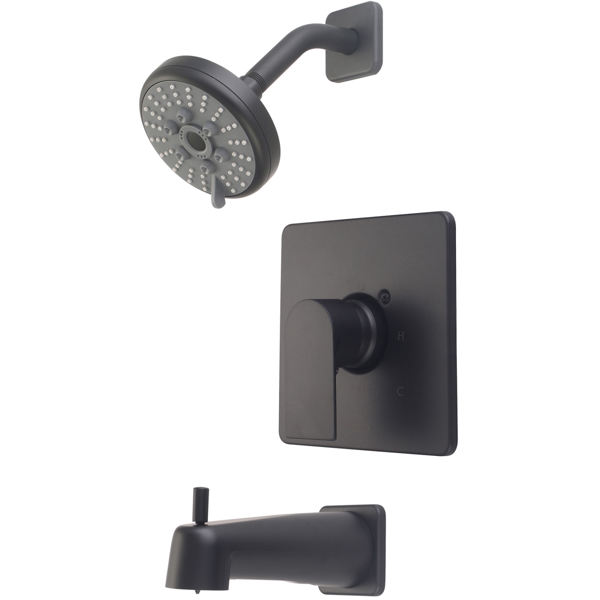 Single Handle Tub/Shower Trim Set, Wallmount, Matte Black, Style: Transitional