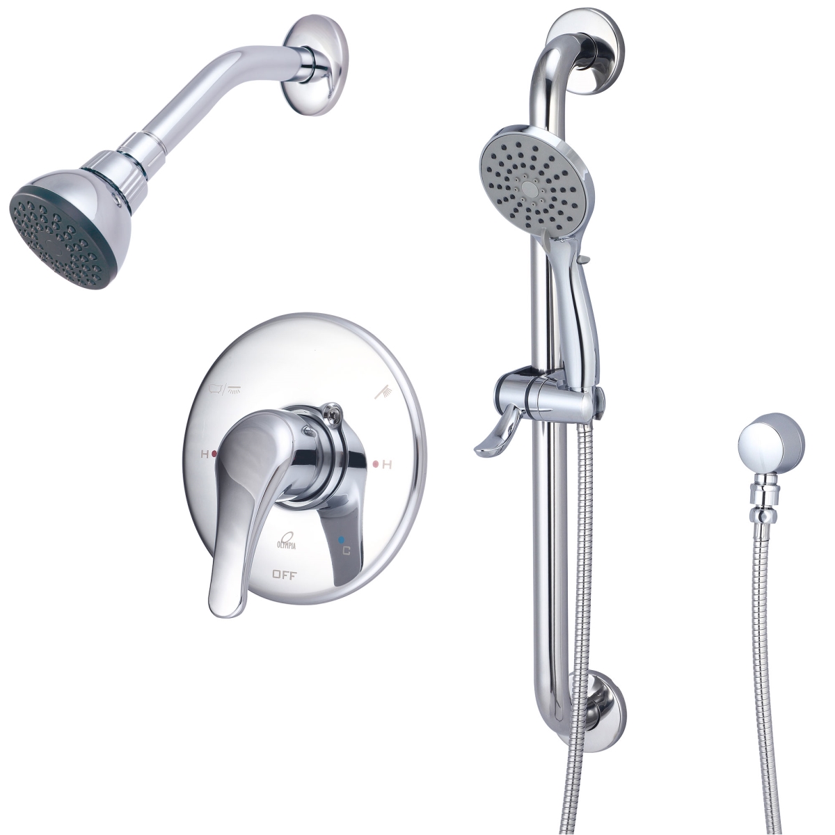 TD-2302-ADA Single Handle Shower Trim Set with Handheld, Chrome