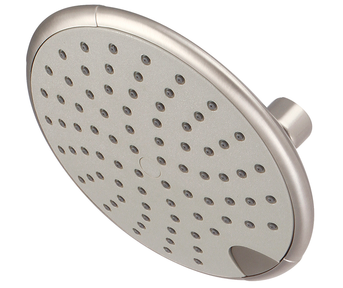 Single Function Rain Showerhead, NPS, Brushed Nickel, Connection Size: 1/2"