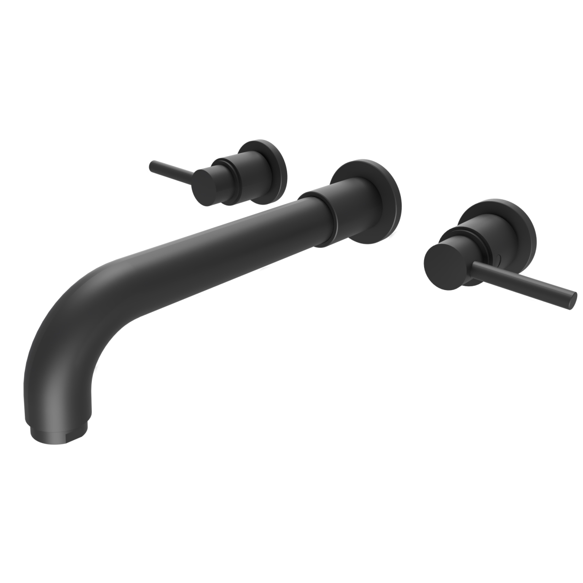4MT600-MB Two Handle Wall Mount Roman Tub Set, Matte Black
