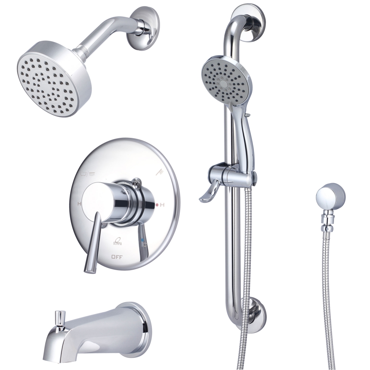 TD-2370-ADA Single Handle Tub & Shower Trim Set with Handheld, Chrome