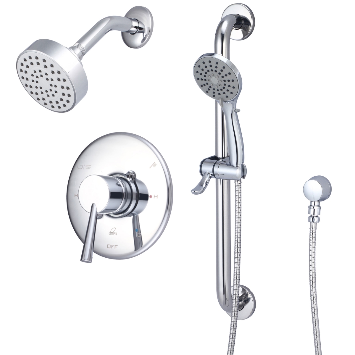 TD-2372-ADA Single Handle Shower Trim Set with Handheld, Chrome