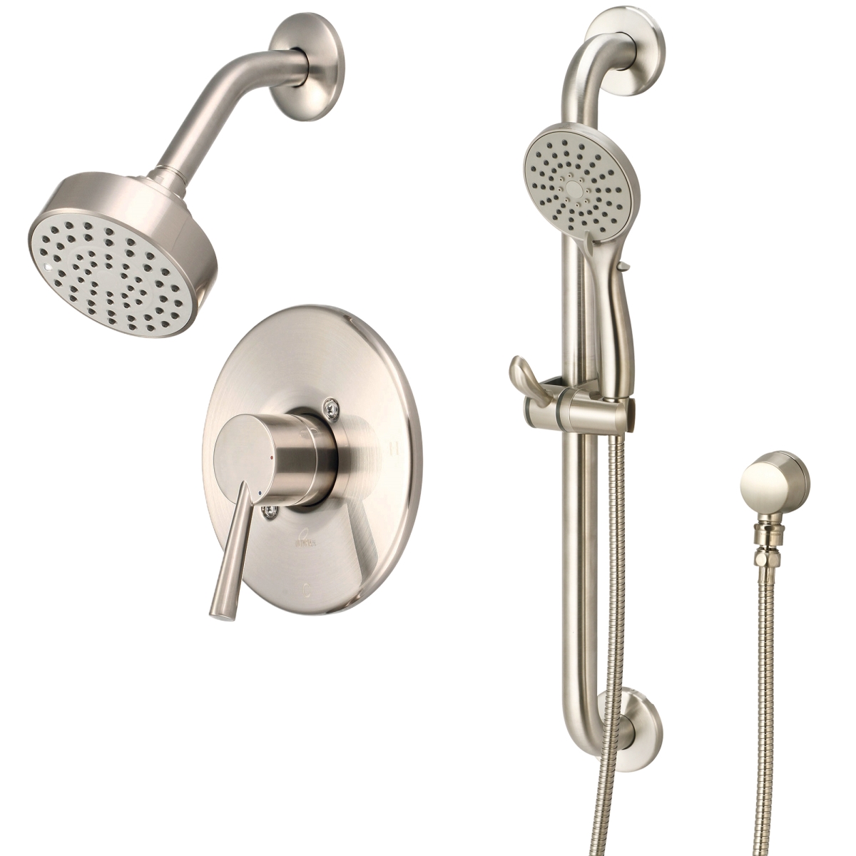 Single Handle Shower Trim Set with Handheld, PVD Brushed Nickel