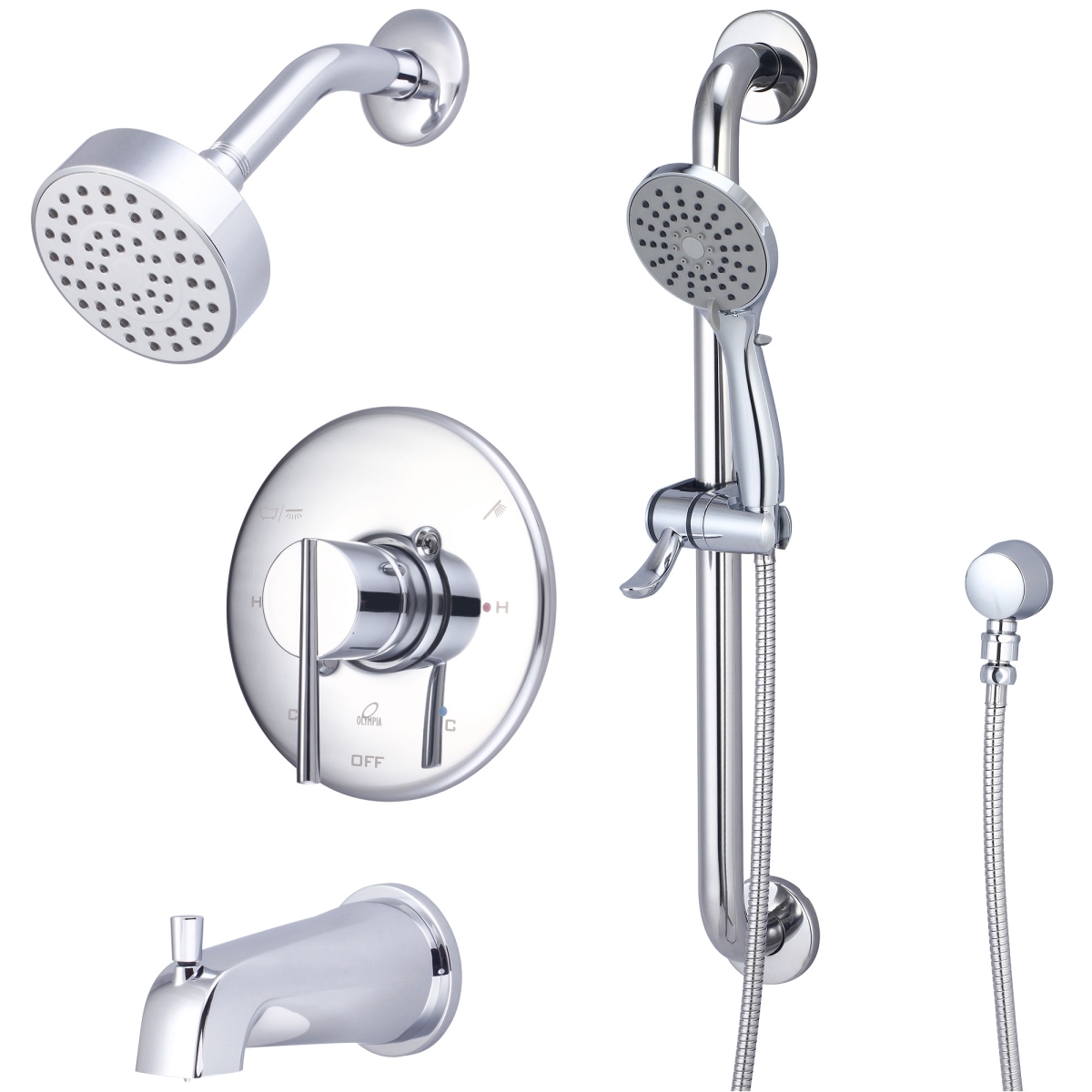 TD-2380-ADA Single Handle Tub & Shower Trim Set with Handheld, Chrome