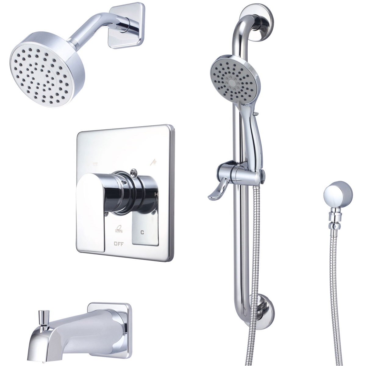 TD-23910-ADA Single Handle Tub & Shower Trim Set with Handheld, Chrome