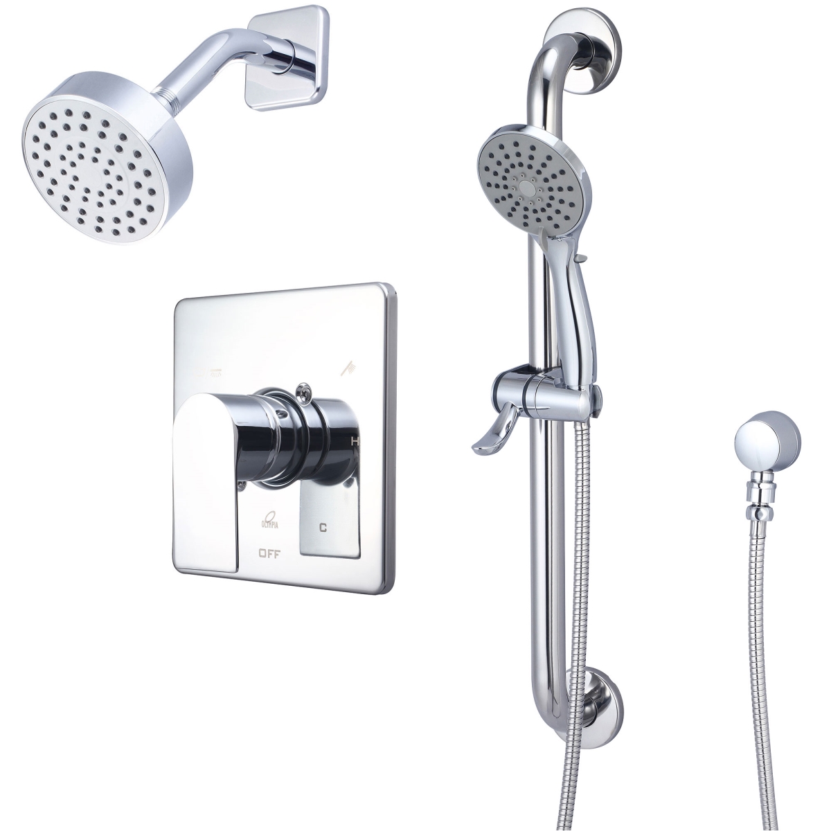 TD-23912-ADA Single Handle Shower Trim Set with Handheld, Chrome