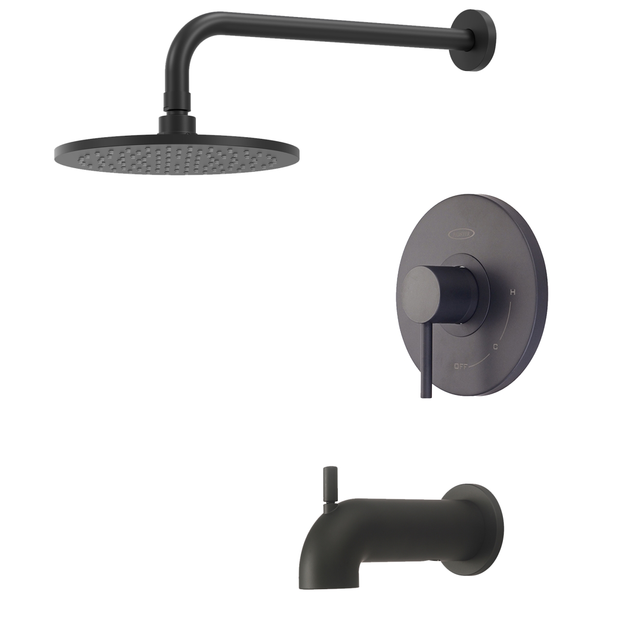 T-4MT115-7S-MB Single Handle Tub & Shower Trim Set, Matte Black