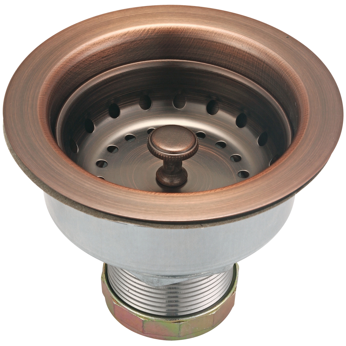 Stainless Steel Double Cup Basket Strainer, Oil Rubbed Bronze